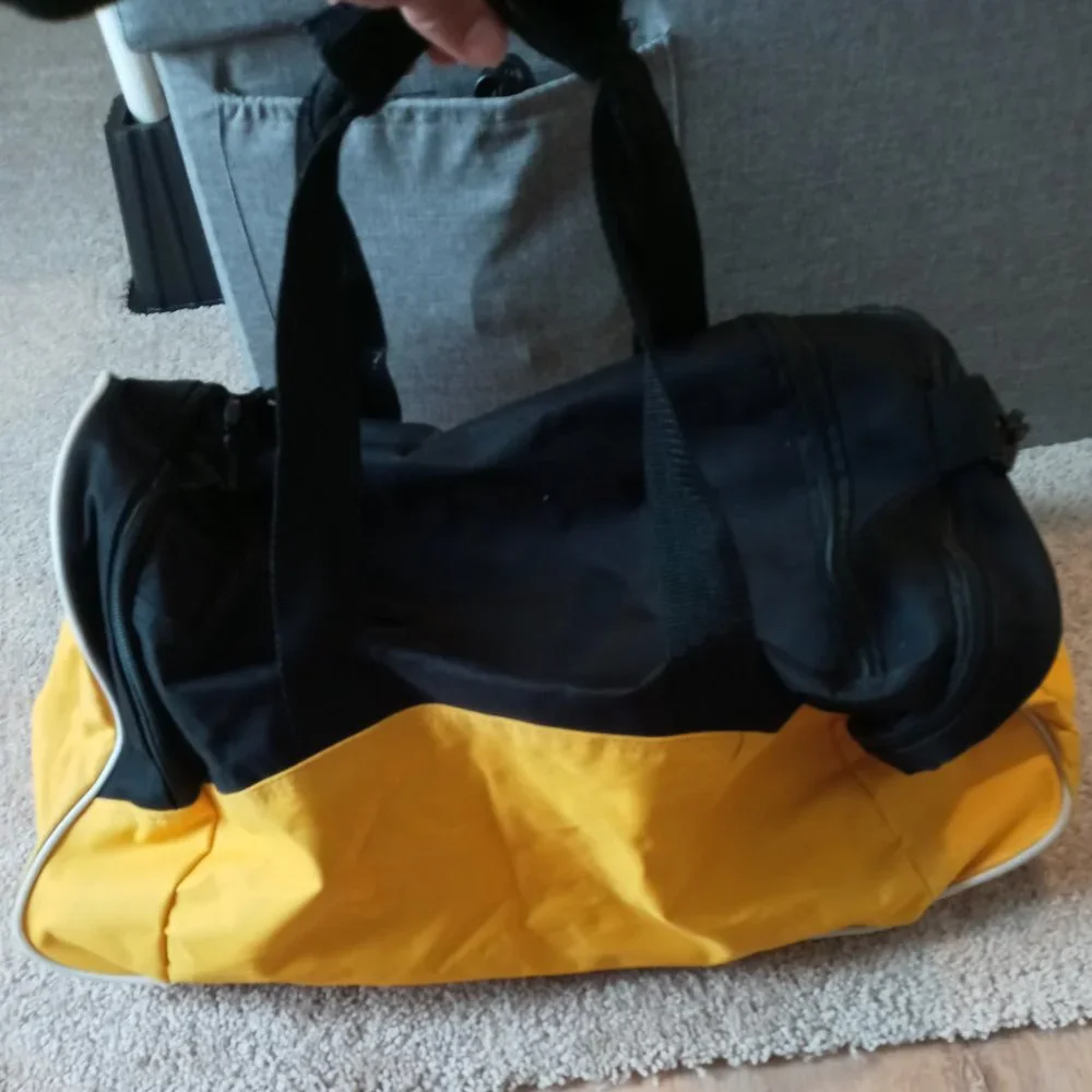 Yellow and black sports bag